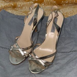 Classiques Entier Metallic Strappy Heels - 6.5